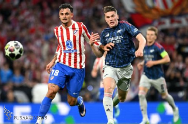 Viktor Gyökeres, di sebelah kanan, mencetak gol pembuka untuk Arsenal, tetapi The Gunners gagal unggul jauh melawan tuan rumah Atlético Madrid.