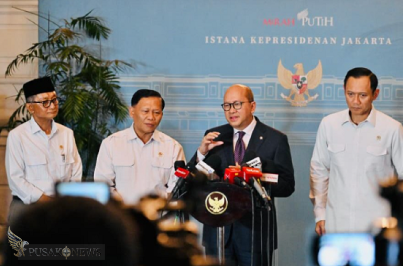 Menteri Koordinator Bidang Infrastruktur dan Pembangunan Kewilayahan Agus Harimurti Yudhoyono, Menteri Investasi dan Hilirisasi Rosan Roeslani, Menteri Pekerjaan Umum Dody Hanggodo,