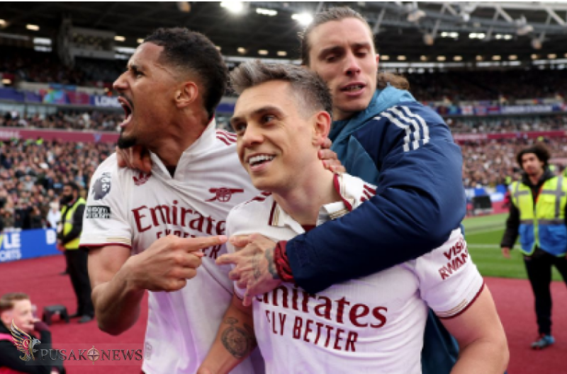 Leandro Trossard mencetak gol kemenangan untuk Arsenal melawan West Ham pada hari Minggu.