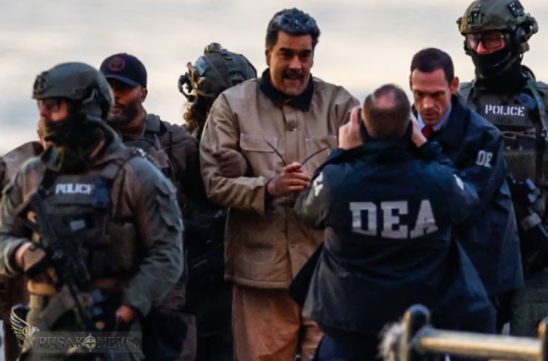 Presiden Venezuela yang ditangkap, Nicolás Maduro, tiba di Heliport Downtown Manhattan di New York City, AS, pada 5 Januari 2026.