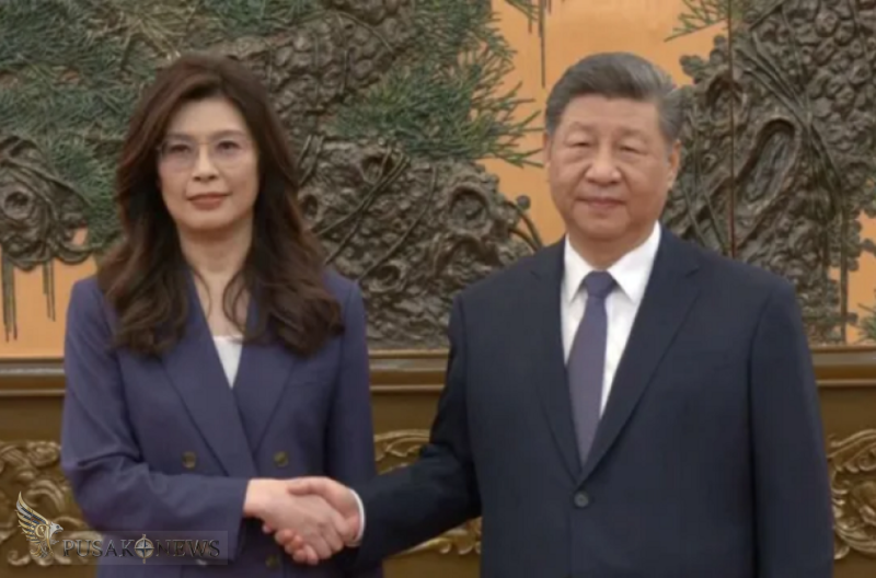 Presiden Xi Jinping menerima pemimpin partai oposisi utama Taiwan, Cheng Li-wun, Beijing 10/04