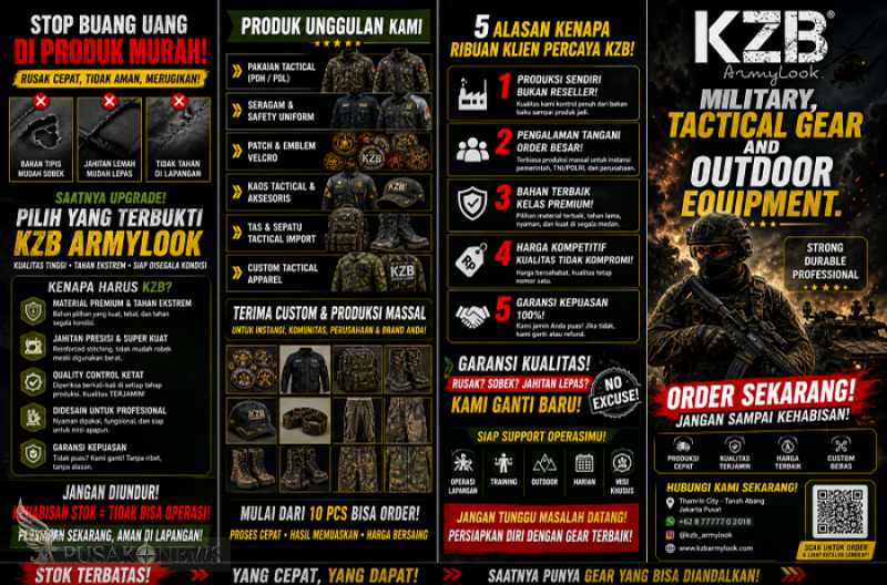 KZB ArmyLook: Rahasia Perlengkapan Tactical Premium yang Dipakai Profesional!