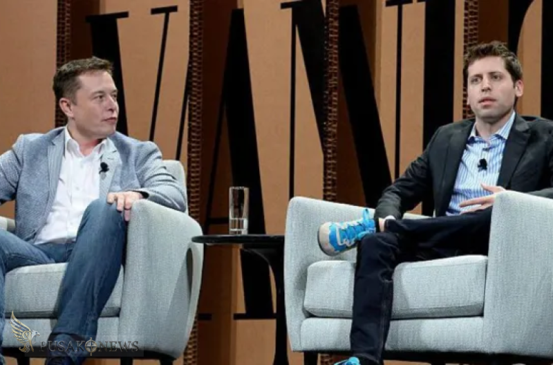 Elon Musk dan Sam Altman difoto pada tahun 2015, tahun di mana mereka bersama-sama mendirikan OpenAI.