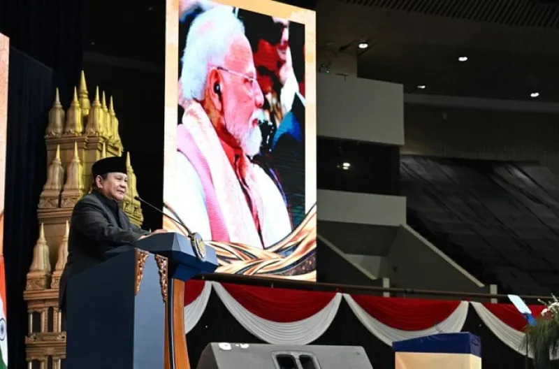 Presiden Republik Indonesia, Prabowo Subianto menghadiri acara Indian Community Reception yang digelar di Jakarta International Convention Center (JICC), pada Selasa, 7 Juli 2026.