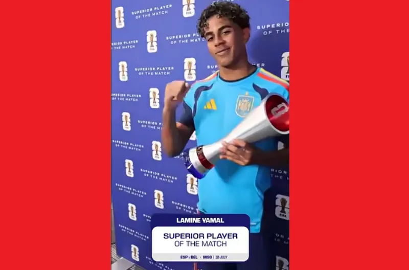 Pemain Terbaik Pertandingan Michelob Ultra Superior, Lamine Yamal ( Spanyol ).