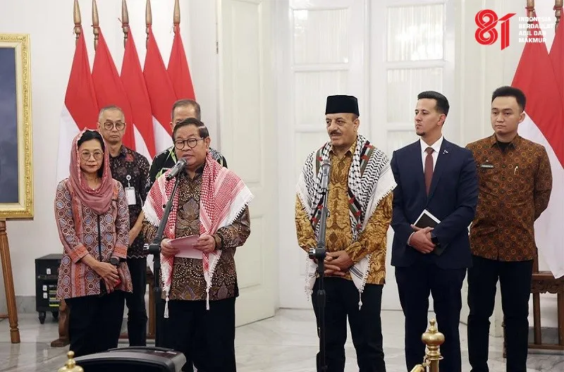 Gubernur DKI Jakarta, Pramono Anung menerima kunjungan Duta Besar Palestina untuk Indonesia, Abdulfattah A.K. Al-Sattiri, di Balai Kota DKI Jakarta, Kamis (6/8)