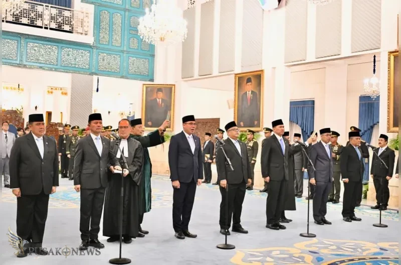 Presiden Republik Indonesia Prabowo Subianto melantik empat wakil menteri negara Kabinet Merah Putih dalam sisa masa jabatan periode tahun 2024–2029 di Istana Negara, Jakarta, pada Kamis, 15 Oktober 2026