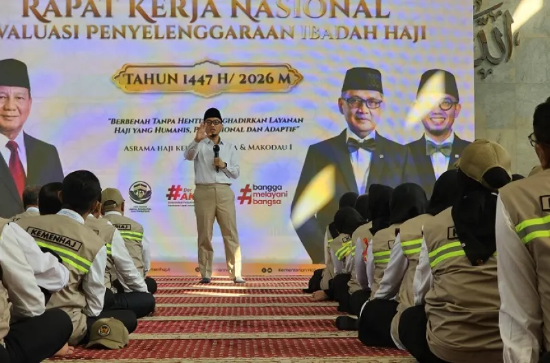 Rakernas Evaluasi Haji 2026, Wamenhaj Dorong Budaya Kerja Baru demi Mewujudkan Pelayanan Haji yang Profesional dan Berintegritas Rakernas Evaluasi Haji 2026, Wamenhaj Dorong Budaya Kerja Baru demi Mewujudkan Pelayanan Haji yang Profesional dan Berintegritas
