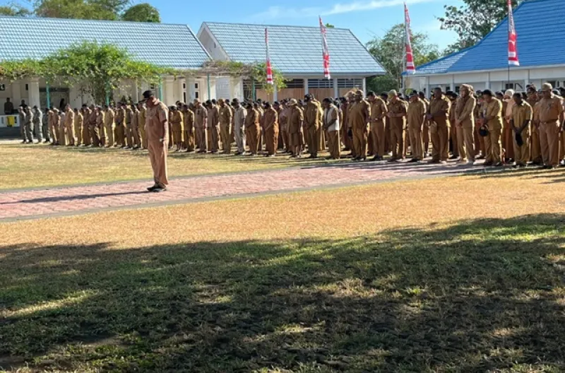 Apel Gabungan ASN Pemerintah Kabupaten Nabire pada Senin (3/8/2026)