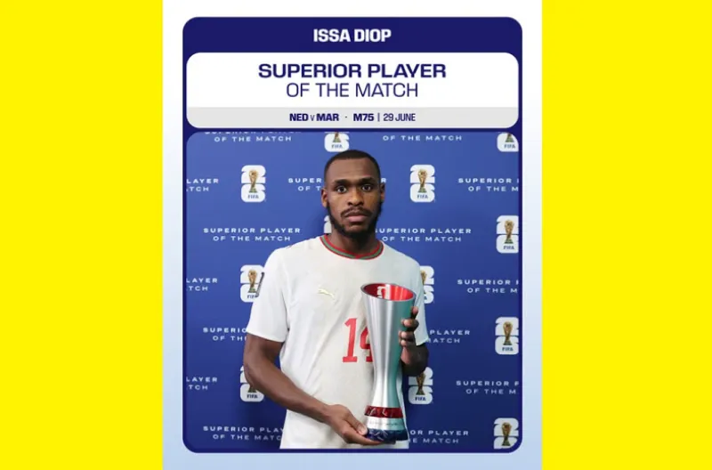 Pemain Terbaik Pertandingan Unggul, Issa Diop (Maroko)