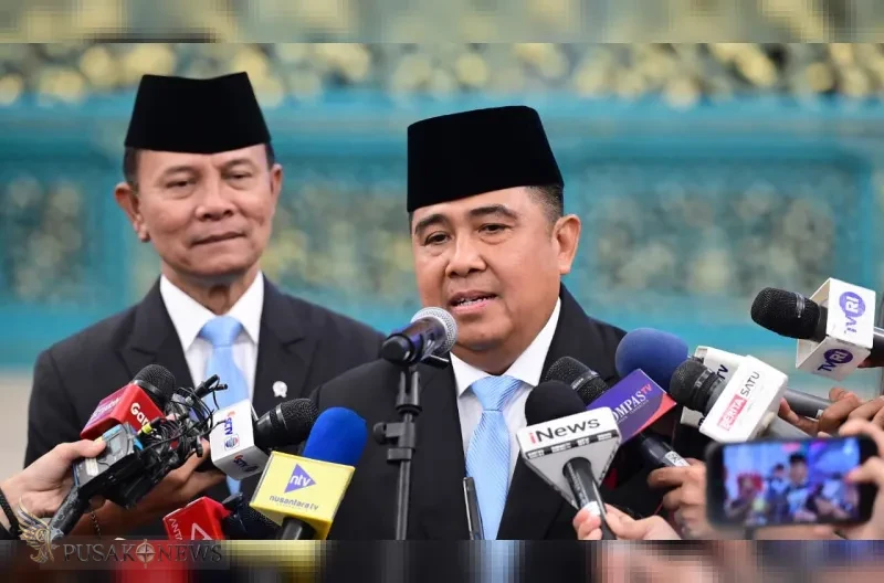 Para wakil menteri Kabinet Merah Putih yang baru dilantik oleh Presiden Prabowo Subianto menyampaikan keterangan pers usai pelantikan di Istana Negara, Jakarta, pada Kamis, 15 Oktober 2026.