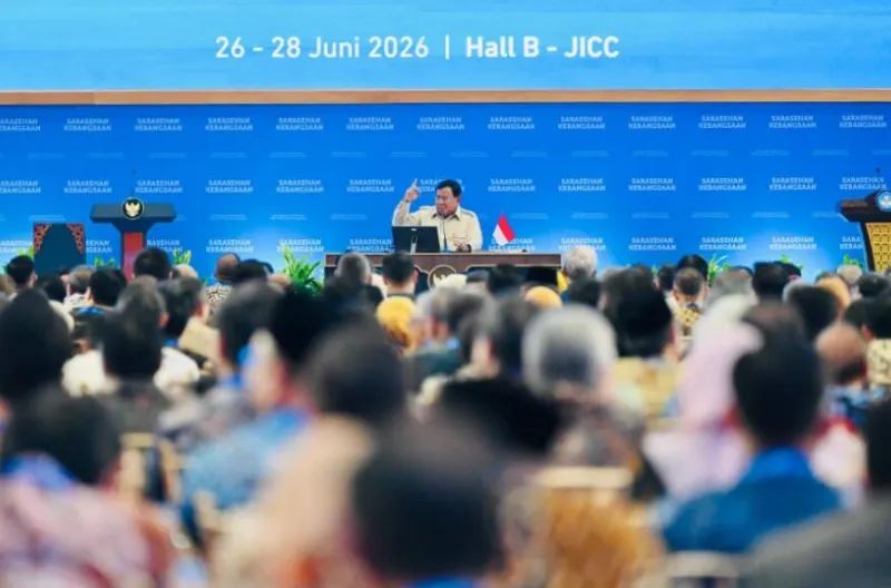 Presiden Prabowo Subianto secara resmi membuka Sarasehan Kebangsaan Konvensi Sains, Teknologi, dan Industri Indonesia (KSTI) Tahun 2026 yang digelar di Jakarta International Convention Center (JICC), Jakarta, pada Jumat, 26 Juni 2026