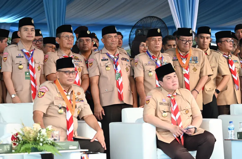 Menteri Pemuda dan Olahraga Republik Indonesia (Menpora RI) Kak Erick Thohir - Ketua Kwartir Nasional Gerakan Pramuka Budi Waseso