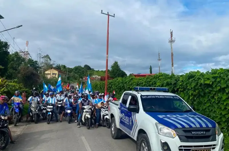 Semaraknya Konvoi Damai Perdana Fans Piala Dunia 2026 di Papua Barat, Wujud Persatuan dalam Euforia Sepak Bola Dunia