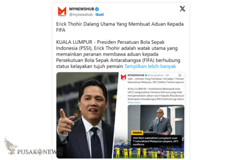 Media Malaysia Tuduh Erick Thohir Dalang Skandal Naturalisasi, Fakta atau Fitnah?