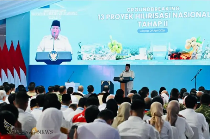 Presiden Prabowo Resmikan Groundbreaking 13 Proyek Hilirisasi Tahap II Senilai Rp116 Triliun di Cilacap