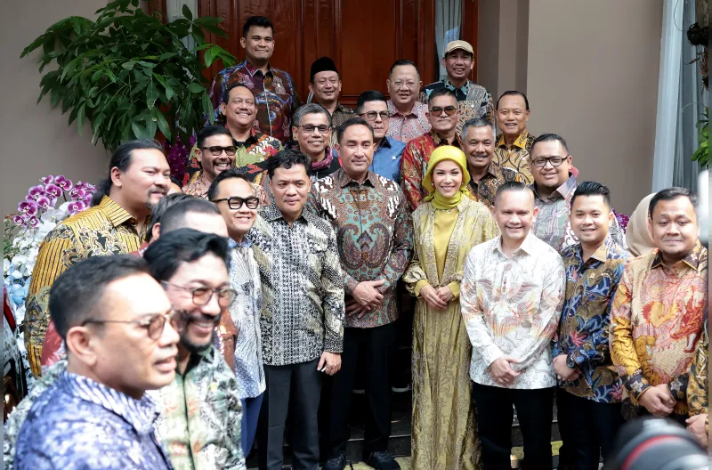 Ketua Komisi III DPR RI Habiburokhman saat berkunjung ke kediaman Kapolri baru, di Kecamatan Setiabudi, Kawasan Kuningan, Jakarta Selatan, Sabtu (3/10/2026).