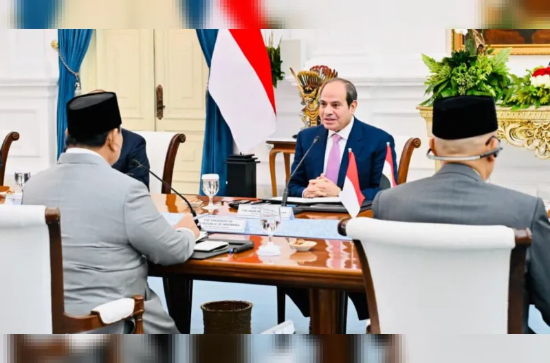 Presiden Republik Arab Mesir Abdel Fattah El-Sisi menyampaikan sambutan pembuka pada pertemuan bilateral bersama Presiden Prabowo Subianto di Istana Merdeka, Jakarta, pada Minggu, 11 Oktober 2026.
