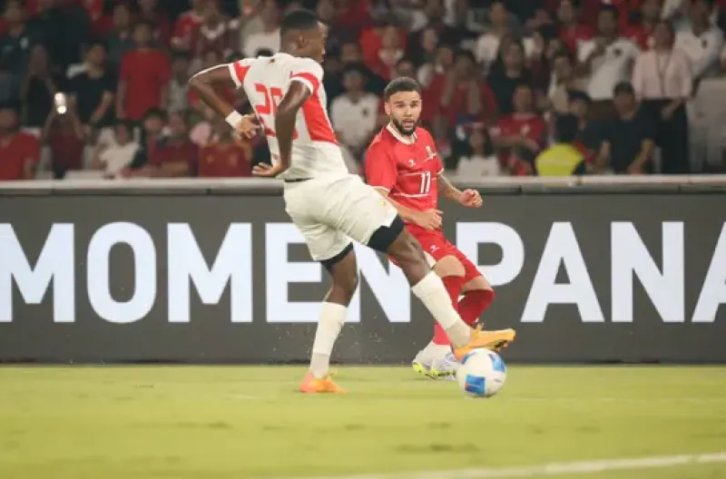 Bek Timnas Indonesia, Calvin Verdonk, saat menghadapi Mozambik pada lanjutan FIFA Matchday 2026 di Stadion Utama Gelora Bung Karno (SUGBK), Selasa (9/6/2026)