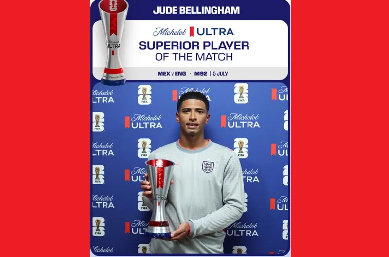 Pemain Terbaik Pertandingan Michelob Ultra Superior, Jude Bellingham (Inggris)