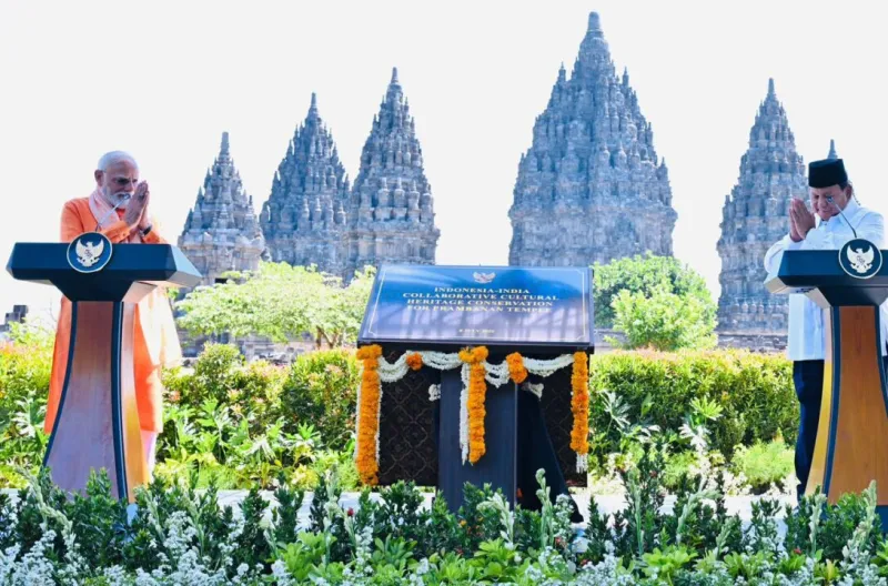 Prabowo dan PM Modi Perkuat Persahabatan Indonesia–India Lewat Konservasi Candi Prambanan