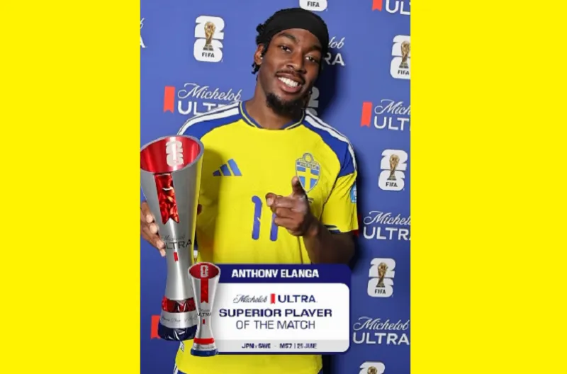 Pemain Terbaik Pertandingan Michelob Ultra Superior, Anthony Elanga (Swedia)