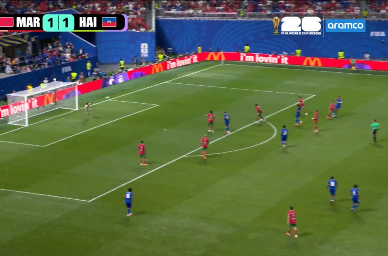 Gol Spektakuler Isidor yang membuat Haiti unggul sementara 2-1 atas Maroko