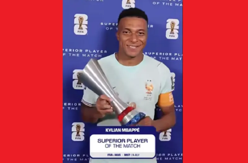 Pemain Terbaik Pertandingan Superior, Kylian Mbappe (Prancis)