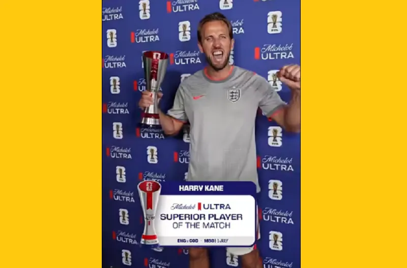 Pemain Terbaik Pertandingan Michelob Ultra Superior, Harry Kane (Inggris)