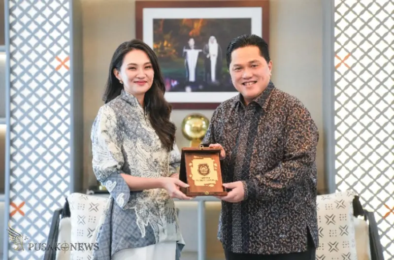Menpora RI Erick Thohir bertemu dengan Gubernur Maluku Utara Sherly Tjoanda Jumat (17/4 ) pagi guna memperkuat sinergi pengembangan olahraga di daerah.