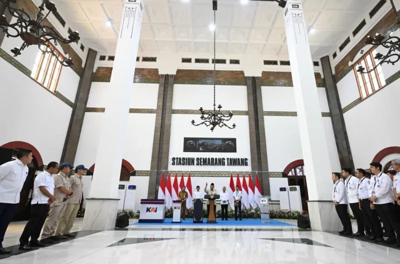 Presiden Prabowo Subianto pada peresmian revitalisasi Stasiun Semarang Tawang, Kota Semarang, Provinsi Jawa Tengah pada Kamis, 30 Juli 2026.