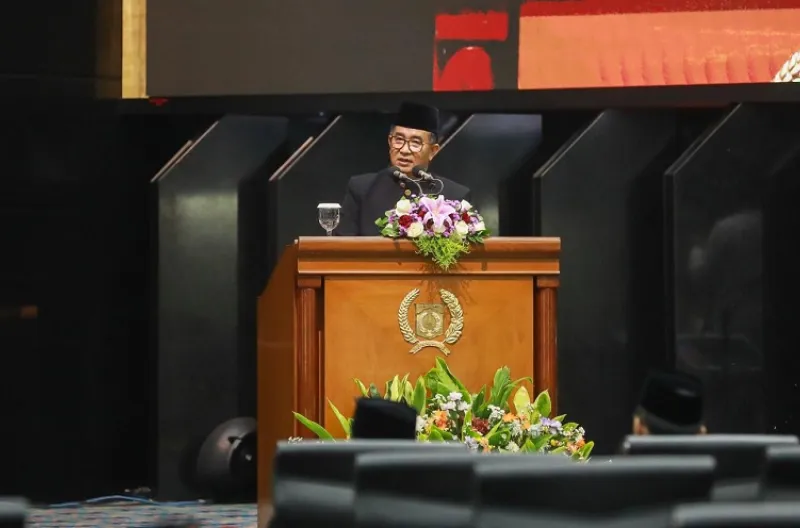 Direktur Jenderal Politik dan Pemerintahan Umum Kementrian Dalam Negeri, Akmal Malik menyampaikan sambutan Menteri Dalam Negeri