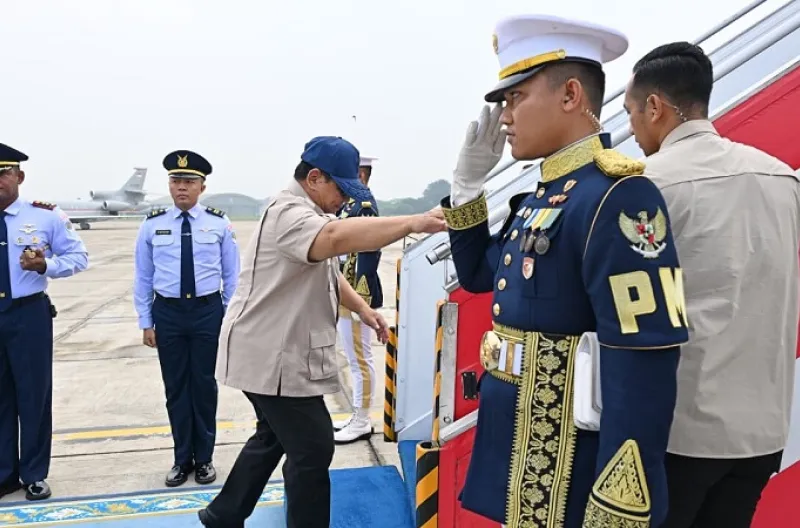 Presiden Prabowo Subianto bertolak menuju Provinsi Jawa Timur dalam rangka kunjungan kerja pada Selasa, 23 Juni 2026