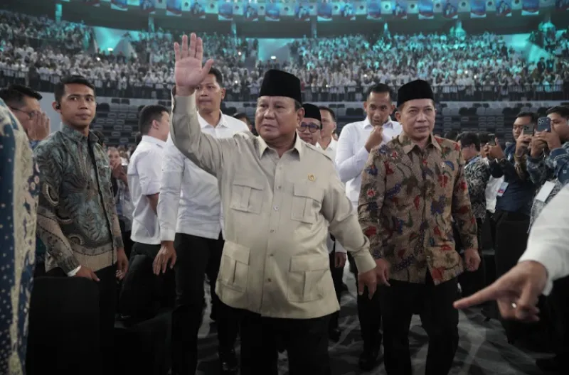 Presiden Prabowo Subianto menghadiri Puncak Peringatan Hari Koperasi ke-79 Tahun 2026 yang digelar di Indonesia Arena, Jakarta, pada Minggu, 12 Juli 2026.