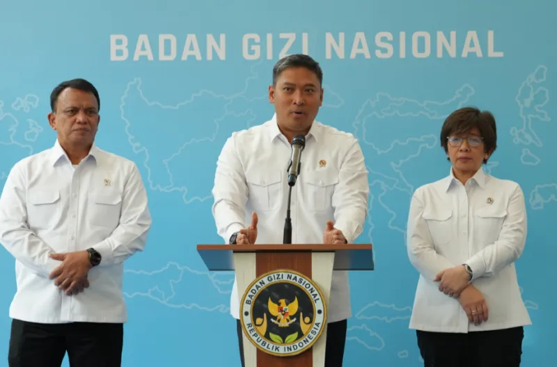 Kepala Badan Gizi Nasional, Sudaryono, pada Konferensi Pers, Senin (27/7).