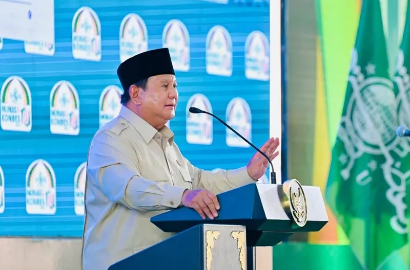 Presiden Prabowo Subianto menghadiri Penutupan Musyawarah Nasional (Munas) Alim Ulama dan Konferensi Besar (Konbes) Nahdlatul Ulama (NU) 2026 yang diselenggarakan di Institut Agama Islam (IAI) Syaichona Mohammad Cholil, Kabupaten Bangkalan, Jawa Timur, pa