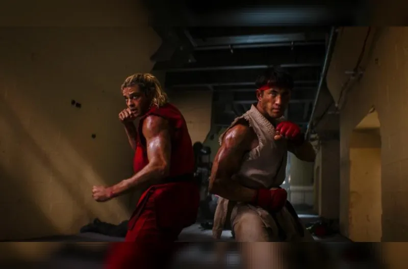 Noah Centineo, left, and Andrew Koji star in PARAMOUNT PICTURES AND LEGENDARY PICTURES In Association with CAPCOM. A LEGENDARY PICTURES Production “STREET FIGHTER”