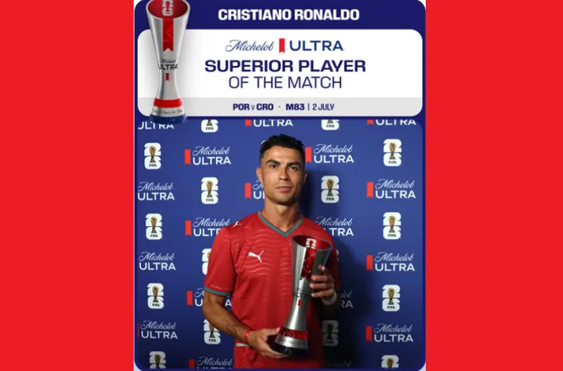 Pemain Terbaik Pertandingan Michelob Ultra Superior, Cristiano Ronaldo (Portugal)