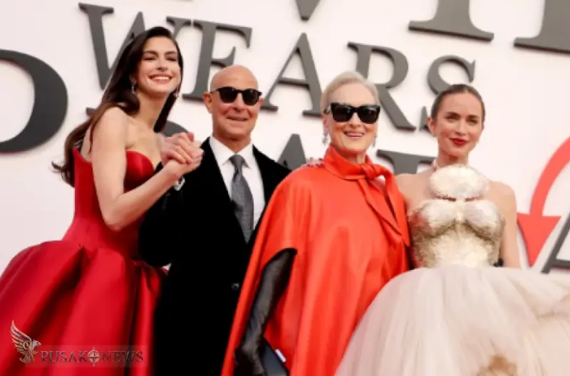 Anne Hathaway, Stanley Tucci, Meryl Streep, dan Emily Blunt di pemutaran perdana dunia 'The Devil Wears Prada 2'