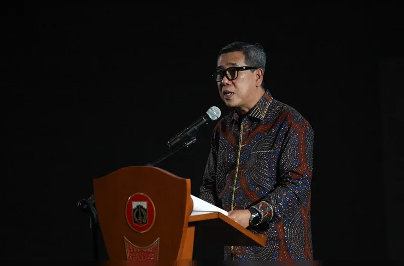 Dirjen Pengembangan, Pemanfaatan, dan Pembinaan Kebudayaan Kementerian Kebudayaan RI, Ahmad Mahendra memberikan sambutan
