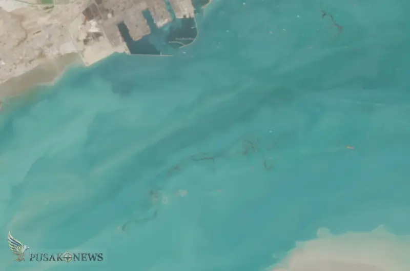 Tumpahan minyak di dekat Pulau Qeshm, Iran