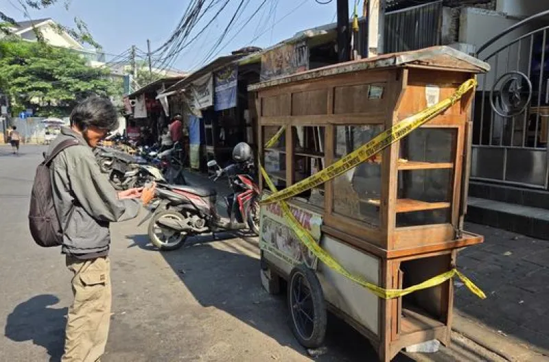 Lokasi penjual nasi uduk di Jalan Matraman Dalam, titik awal bentrok warga dengan sekelompok orang di Menteng, Jakpus, Minggu (26/7/2026