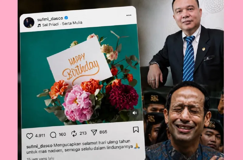 Unggahan Ucapan Ulang Tahun Sufmi Dasco Ahmad kepada Nadiem Makarim Jadi Sorotan, Warganet Ramai Berspekulasi