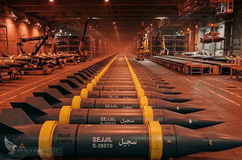 Ilustrasi Stok Rudal Sejjil Iran
©PusakoNews.com/red