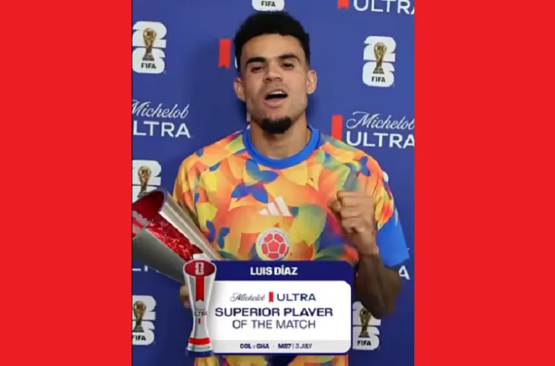 Pemain Terbaik Pertandingan Michelob Ultra Superior, Luis Diaz (Kolombia)