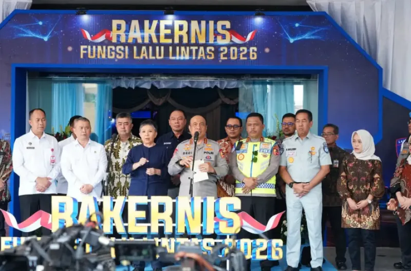 Wakil Kepala Kepolisian Negara Republik Indonesia (Wakapolri) Komjen Pol. Dedi Prasetyo secara resmi membuka Rapat Kerja Teknis (Rakernis) Fungsi Korlantas Polri Tahun Anggaran 2026, yang digelar pada Jumat (22/5/2026)