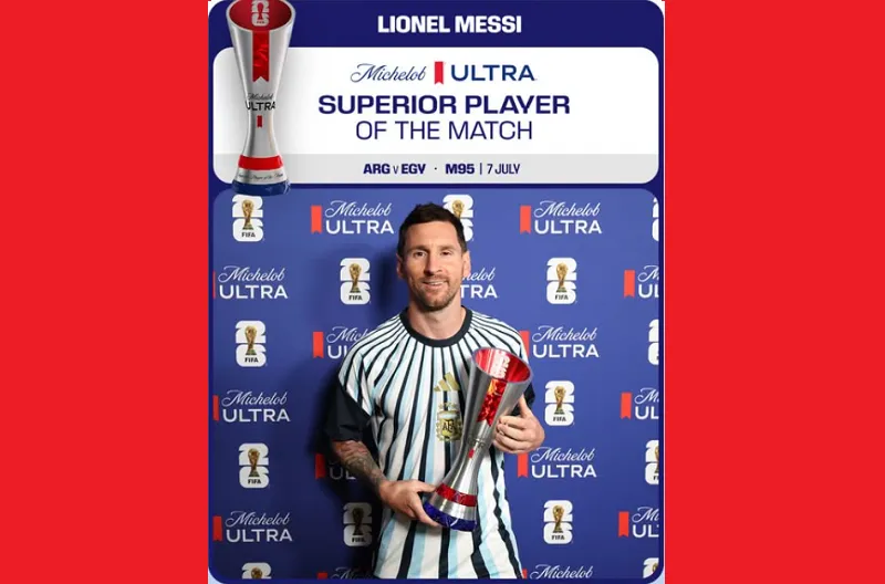 Pemain Terbaik Pertandingan Michelob Ultra Superior, Lionel Messi (Argentina)