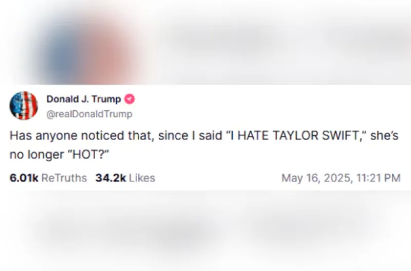 Donald Trump menyerang Taylor Swift di Truth Social tahun lalu.