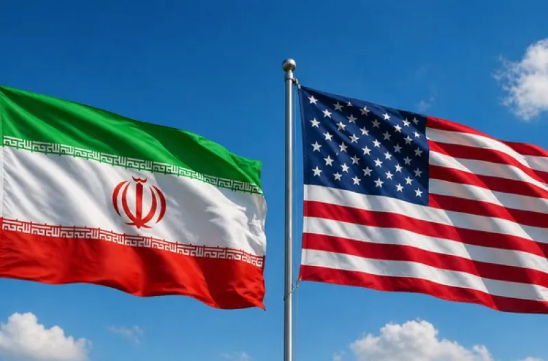 Ilustrasi Bendera Iran-Amerika Serikat