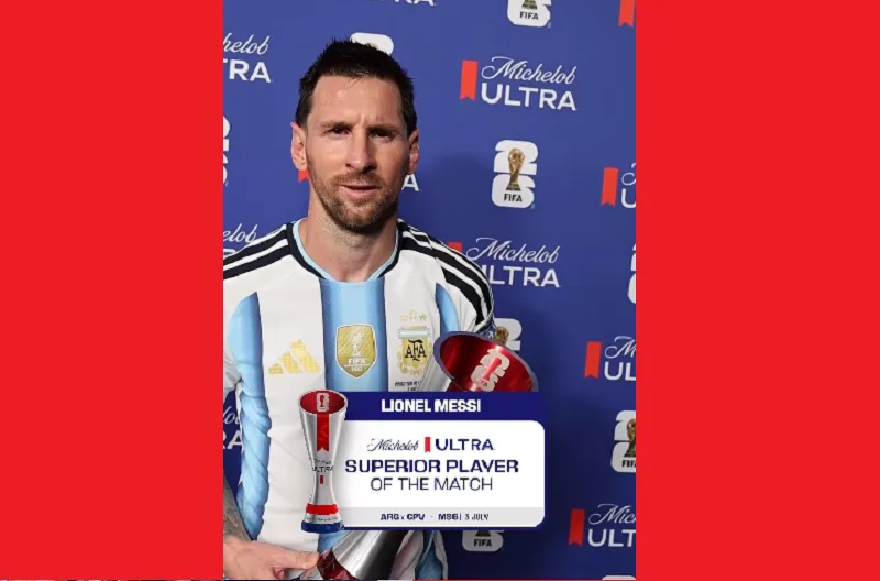 Pemain Terbaik Pertandingan Michelob Ultra Superior, Lionel Messi (Argentina)